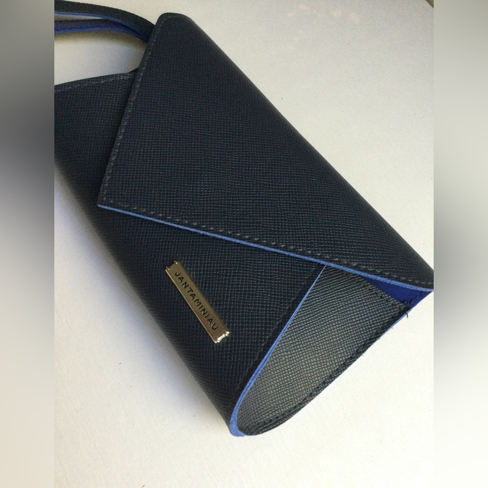 JANTAMINIAU for KLM Clutch/Wristlet Bag in Navy Blue